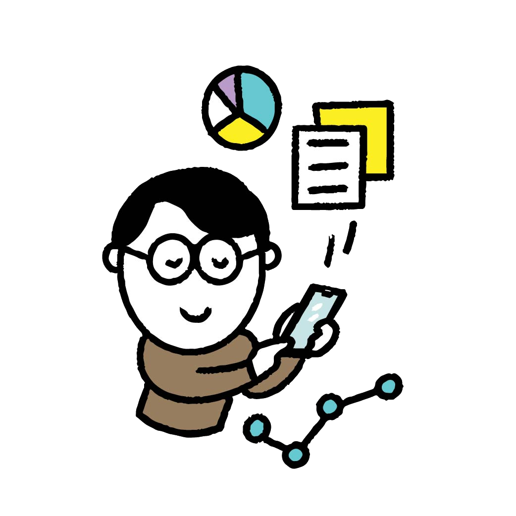 手をあげて案内するイラスト