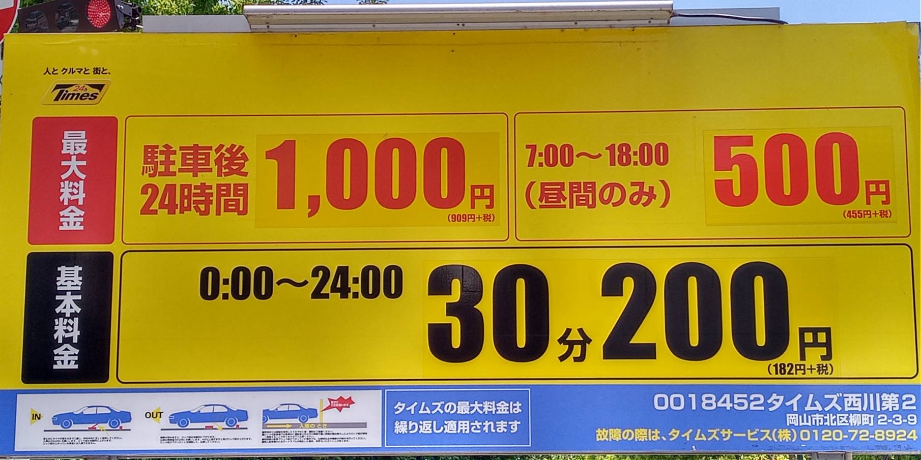 近隣駐車場の料金看板3