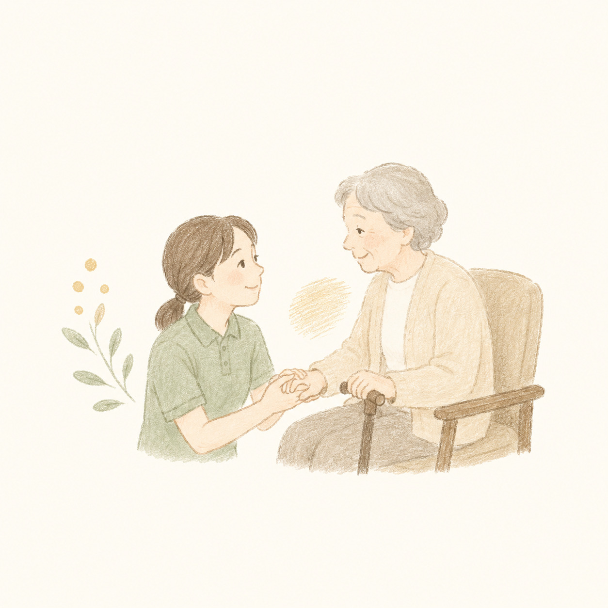必要な支援に誠実に応える訪問介護のイラスト