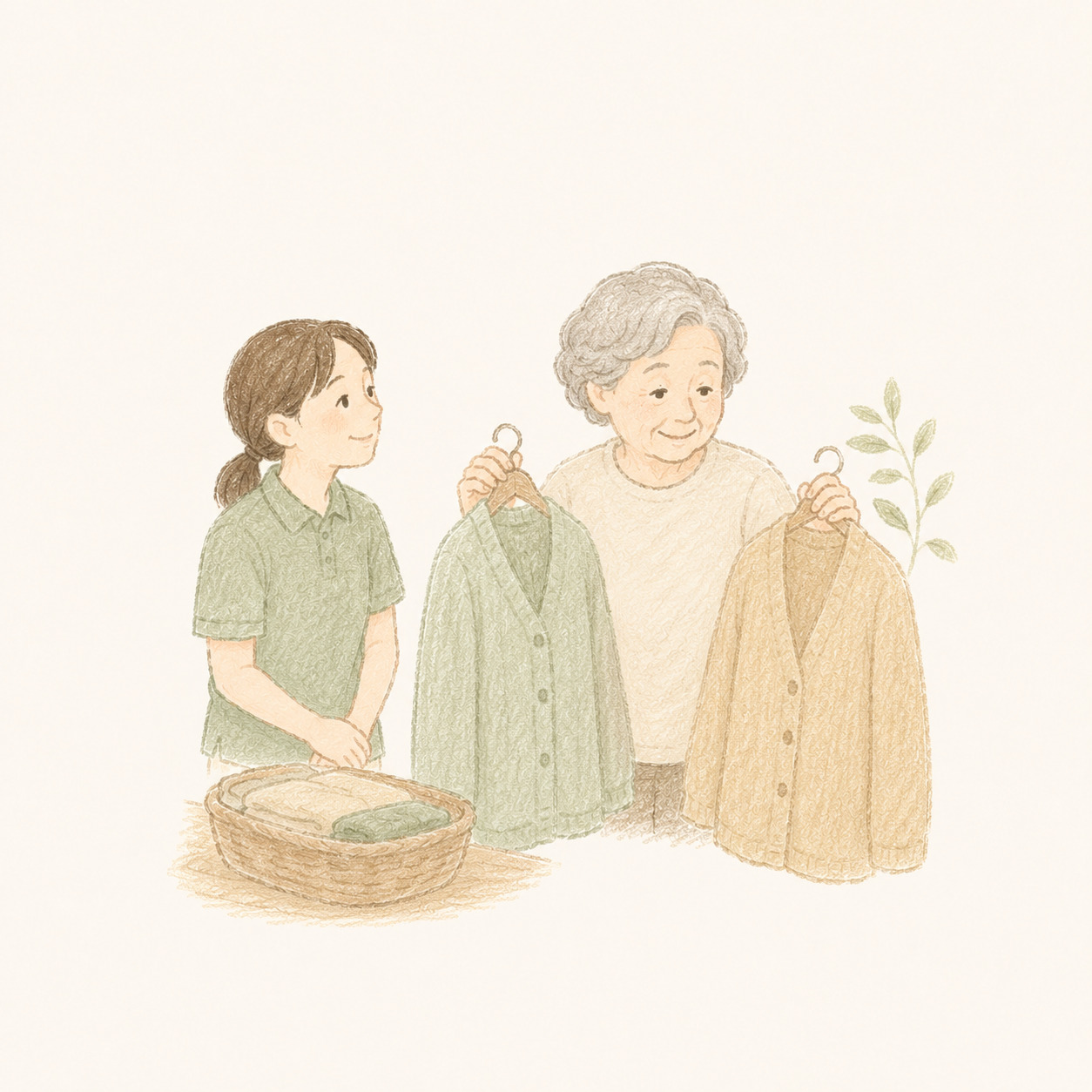 ご本人の生活を尊重する訪問介護のイラスト