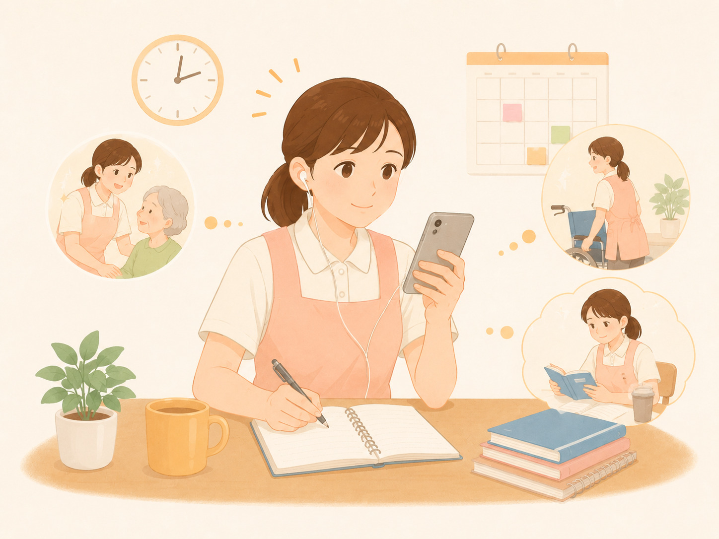 介護福祉士の資格取得で将来の選択肢が広がるイラスト