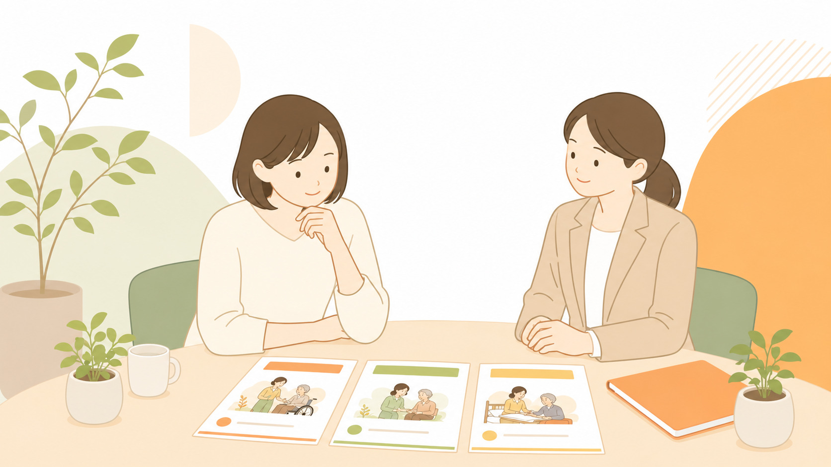 他のスクールと比較しながら受講相談をする様子