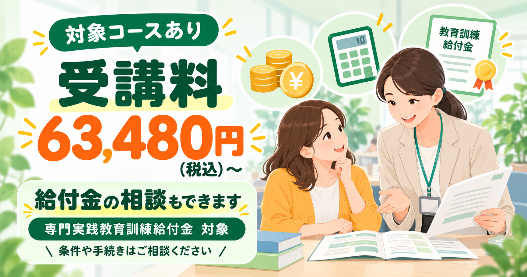 実務者研修の受講料と専門実践教育訓練給付金について